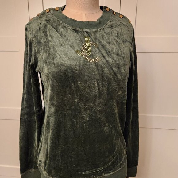 Juicy Couture Tops - Juicy Couture Size Medium Y2K Green Velour Sweatshirt